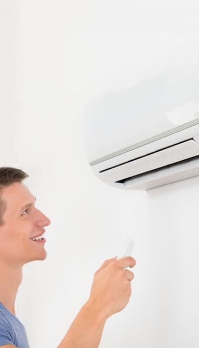 Man happy with his aircon — Air Conditioning for Home & Business Taylors Beach, NSW